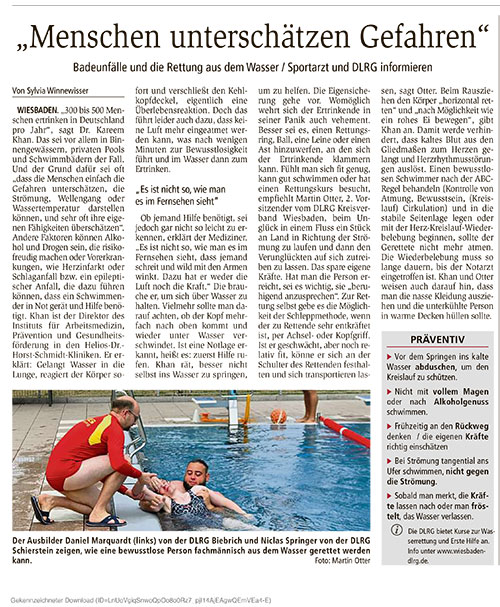 Badeunfälle 2 - Menschen unterschätzen die Gefahren - Erste Hilfe Wiesbaden - Gesundheitskompass Wiesbaden